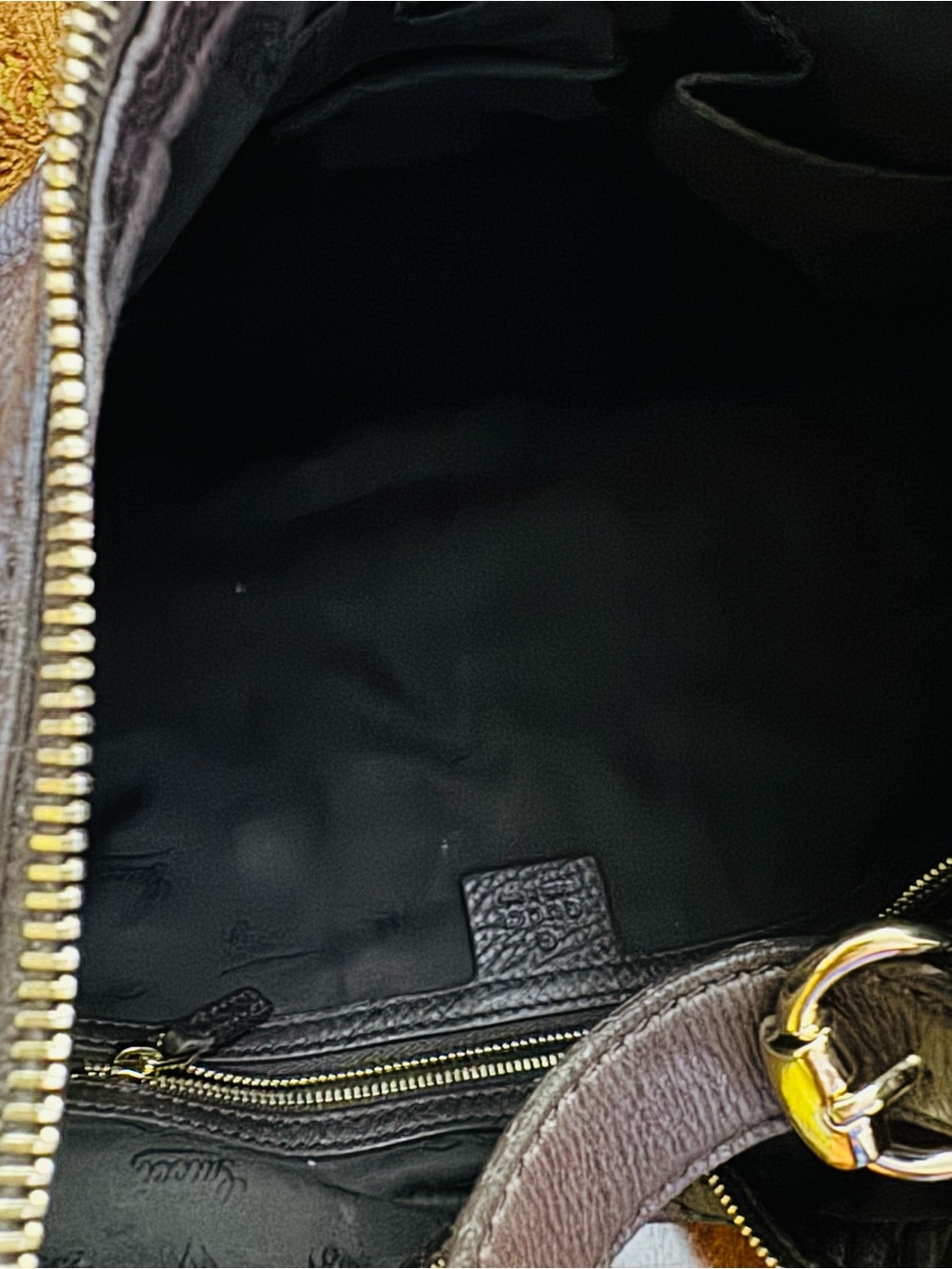GUCCI Heritage Horsebit Hobo Brown Leather Shoulder Bag with Sherry Line - Picture 7 of 16